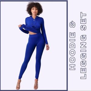 Royal Blue Hoodie Legging Set